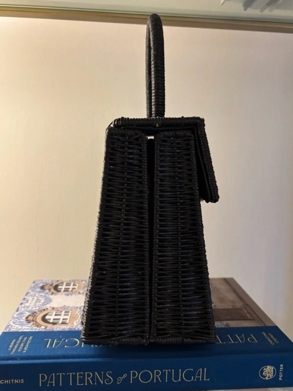 New with Tag Black Rattan Wicker Top Handle Bag - Picture 7 of 14